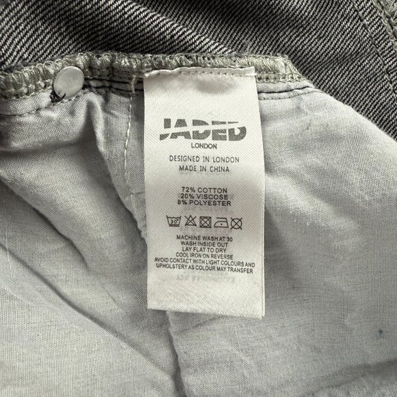 Jaded London Jeans Mens 36 Pants Black Silver Gunmetal Reed Slim Straight Denim - Picture 9 of 10